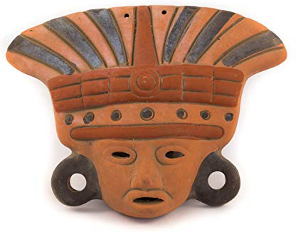 Tumia LAC Azteca máscara de cerámica – Comercio Justo y Hecho a Mano en México – Uso Interior o Exterior L23 x H23 cm