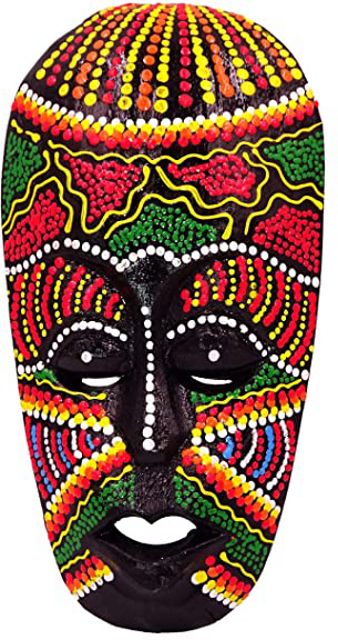 Máscara madera étnica Decoración Estatua africano tribal Totem aborigen África 20 cm pintado