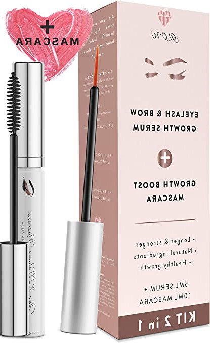 FORMULA GANADORA 2020 Serum pestañas 5ml + 10ml Mascara rimel, Kit crece pestañas para crecimiento, alargador lash y crece cejas, serum pestañas GLOW
