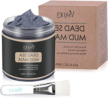 Máscarilla Barro de Mar Muerto 300g, Vsadey Mascarilla Purificante e Exfoliante, Mascarilla Hidratante Facial y Cuerpo, Arcillas Faciales Reduce Poros Acné Puntos Negros Espinillas