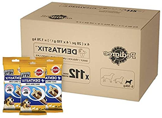 PEDIGREE DentaStix - Golosina de Cuidado Dental para Perros pequeños, con Sabor a Pollo y Ternera, contra la formación de sarro para Dientes sanos, 1 Paquete (1 x 112 Unidades)