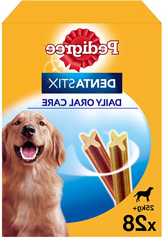 Pedigree Pack de 28 Dentastix de uso diario para la limpieza dental de perros grandes (Pack de 4)