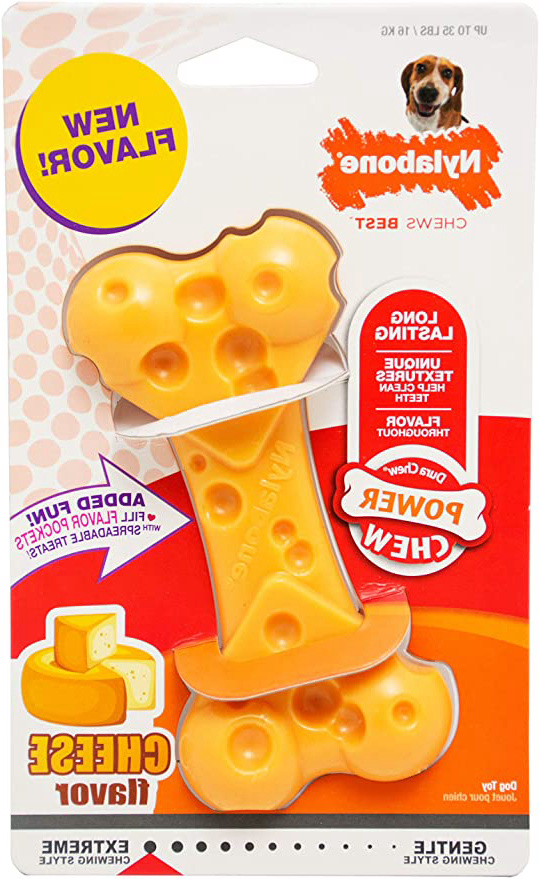 Nylabone Golosina Extreme con Sabor a Queso Juguete masticable para la higiene Dental de los Perros | Sabor a Queso | Mediano | para Perros de hasta 16 kg