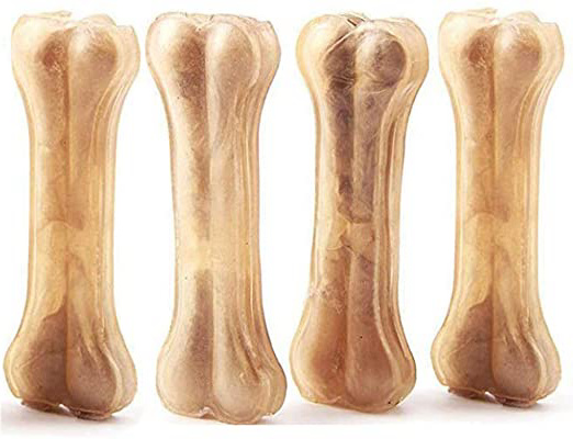 4 Pcs Hueso Prensado para Perros Piel Vacuno Fortalecedor de Dientes Stick Dental Dog Snack 14cm BPS-5000*4 (4 Pcs)