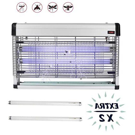 YATEK Lámpara Mata Insectos Eléctrica Interiores y Jardines, Tiene Transformador magnético Dando una Mayor Vida de Uso, abarca 150m2 con una Potencia de 30w (2x15w), con 2 Tubos de 15w de Regalo