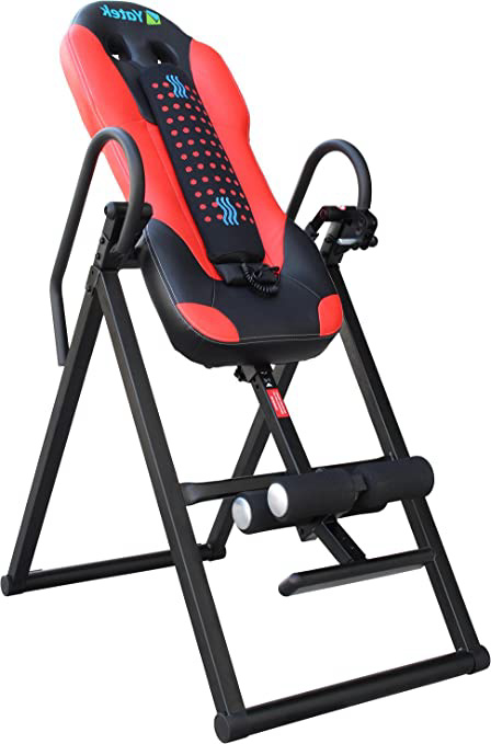 YATEK Tabla de inversión Plegable Deluxe, soporta hasta 150kg con masajeador, Robusta y Posibilidad de inversión Total