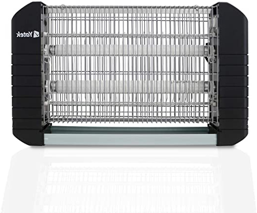 YATEK Matamoscas eléctrico EL95015 con Potencia de 2x10w (20w) y Apertura de 180º, Combatir prácticamente Cualquier Insecto Volador