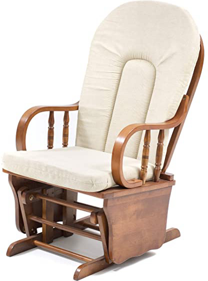 My_Living - Mecedora Sam Individual, de Madera, Color Beige, 68 x 50 x 107 cm.
