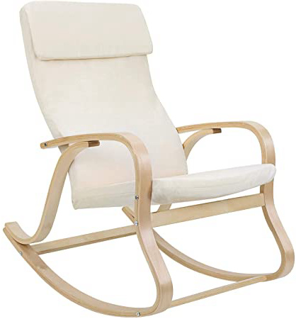 SONGMICS LYY30M-Sillón Mecedora, Color Beige,