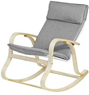 SoBuy Silla de Relada, Mecedora, Sillón de Relada, FST15-DG, ES (Mecedora)