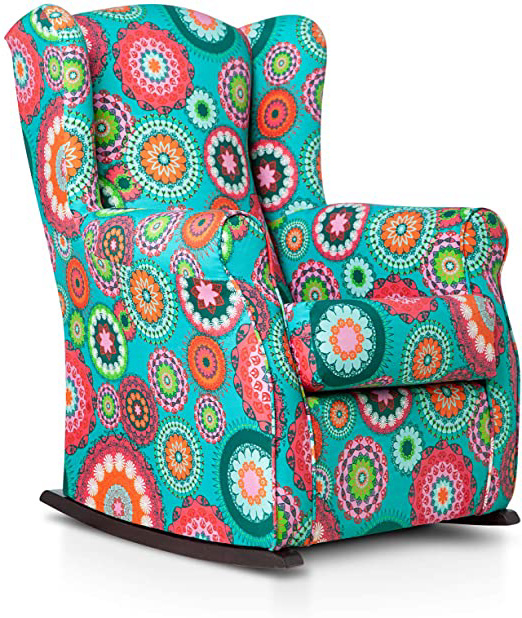 SUENOSZZZ- Sillón Butaca orejero (Sillon Lactancia) Sillon tapizado Mandalas. Sillones de hogar tapizado. Sillon balancin Mecedora