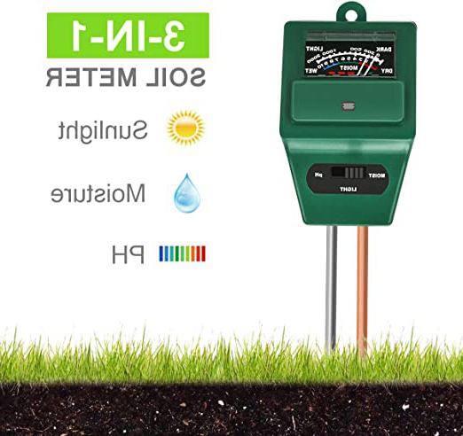 Xddias Medidor de Suelos, medidor de Humedad de Plantas 3/1 / medidor de acidez de luz/pH, higrómetro de Monitor de Agua de Suelo