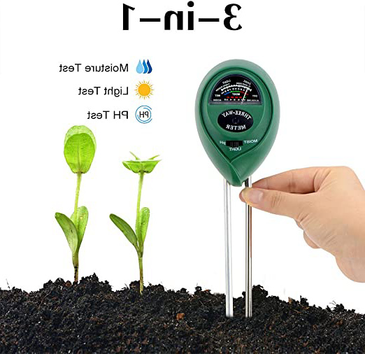 Abafia Medidor de Suelo, Humedad del Suelo 3 en 1 Medidor de pH Medidor de Luz/Humedad/Ácido y Álcali para Plantas de Suelo/Flor/Césped en Interior o Exterior
