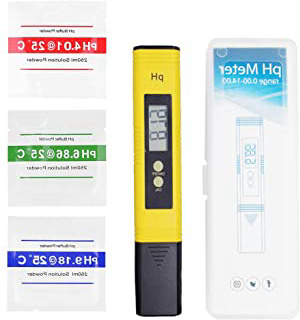 Pantalla Digital de Mano PH Tester, Calidad del Agua Medidor de Prueba con Rango de Medición de pH de 0-14 PH Medidor de Digital Portátil de Alta Precisión para Acuarios, piscinas, Auto Calibración