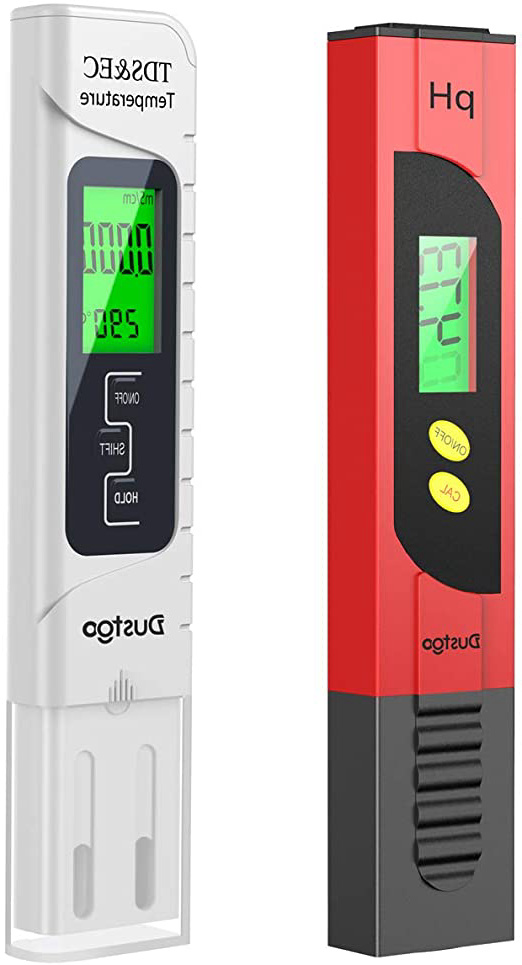 Dustgo Medidor pH Medidor de PH con Medidor TDS EC Temperatura 4 en 1 Digital,Medidor de Prueba de Calidad del Agua 0-14 pH Medida de 0-14 pH, 0-19990ppm Calibración Automática, set of 2