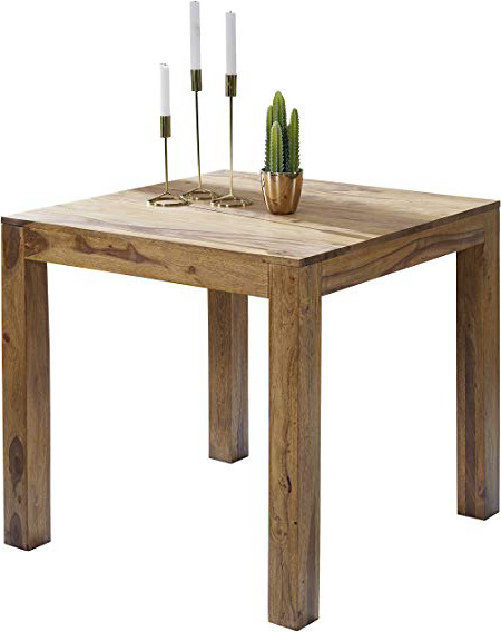 Wohnling WL1.319 mesa cuadrada de madera maciza sheesham, 80 x 80 cm