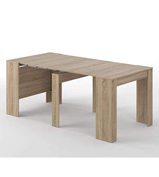 Habitdesign 004580F - Mesa de Comedor Consola, Mesa Extensible, Mesa para Salon recibidor o Cocina, Acabado en Roble Canadian, Medidas: 50/235 cm (Largo) x 90 cm (Ancho) x 78 cm (Alto)