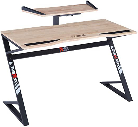 Adec - XTR Pro, Mesa Gamer, Mesa Ordenador, Escritorio Gaming, Tapa Madera Roble Salvaje y Estructura Negra, Medidas: 120 cm (Largo) x 60 cm (Ancho) x 75 cm (Alto)