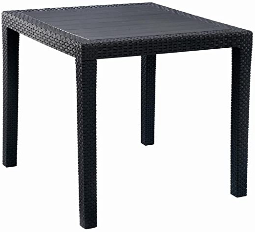 IPAE-PROGARDEN 8330121 - Mesa Resina Ratan Antracita King 80x80 cm