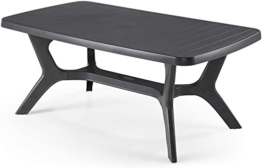 Keter Baltimore - Mesa de comedor exterior de hasta 6 plazas, Color grafito