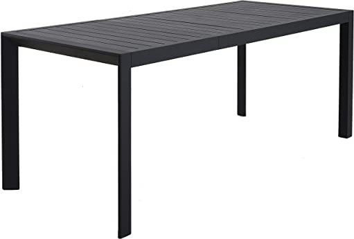 Chicreat - Mesa extensible de aluminio para jardín, 127-180 x 77 x 71,5 cm (Gris- Carbón)
