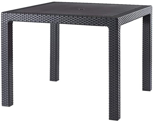 Keter - Mesa de comedor exterior Quartet de 4 plazas, Color grafito, 95 x 74,5 x 95 cm