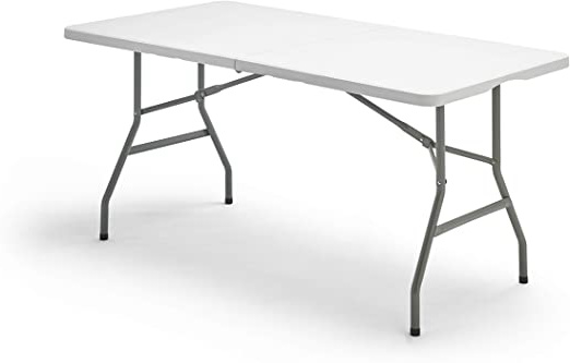 KitGarden Folding 152 - Mesa Plegable, color Blanco, 152x70x74 cm