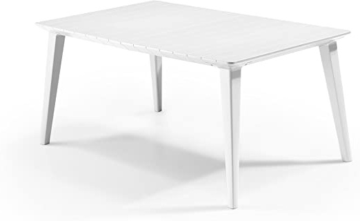 Keter - Mesa de comedor exterior Lima de hasta 6 plazas, Color blanco
