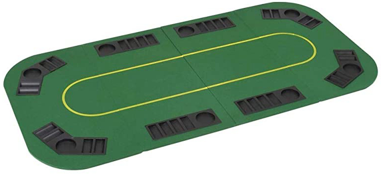 vidaXL Tablero Póker Plegable 8 Jugadores Rectangular Verde Mesilla Auxiliar