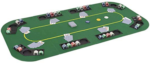 Tidyard Tablero de póker 8 Jugadores Plegable en 4 Rectangular Verde