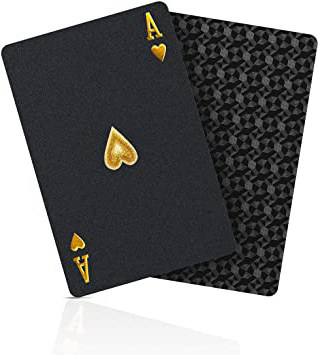 BIERDORF Solarmatrix Baraja Poker Plastico Negro - Resistente al Agua Novedad Cartas de Poker Profesional