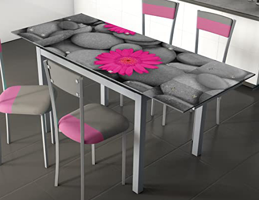 Abitti Mesa de Cocina Extensible en Cristal Templado. 170x70cm