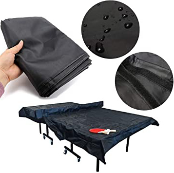 Essort Funda de Mesa de Tenis de Mesa Impermeable 210D Oxford Doblez Funda Protectora para Mesa de Ping-Pong con Banda Apretada Anti-UV
