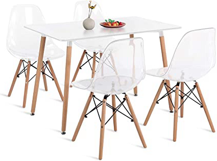 DORAFAIR Mesa Rectangular Blanca y