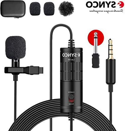 SYNCO Lav S6 Microfono-Solapa-Microfono-Lavalier-Condensador Omnidireccional 6M, Micrófono de Corbata Compatible para Cámaras, Móviles, Grabadoras de Audio, Mezcladores, Computador Portátil, PC …
