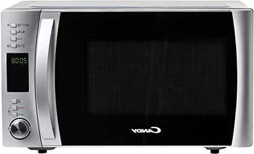 Candy CMXC30DCS Horno, Microondas con Grill, Capacidad 30L, Plato Giratorio 31,5cm, 40 programas automáticos, Potencia 900W/110/2500 W, Color Silver, 900 W, 30 litros