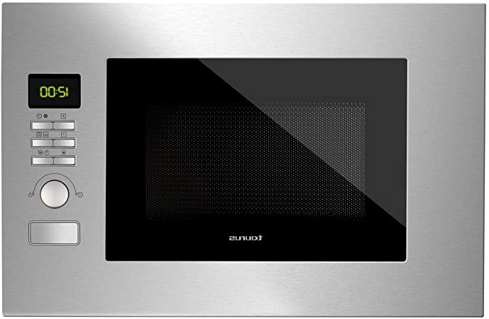 Taurus Fastwave Fused Microondas digital integrable, encastre con Grill, 800W, 900W, 20L, ModoECO, Auto-Clean, Varias funciones y programas, Revestimiento Shiny&Clean, SmartHeat 455x342x26mm, Inox