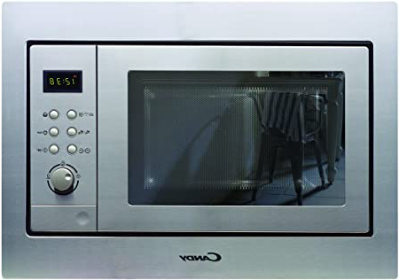Candy MIC201EX - Microondas integrable con grill y marco, Potencia 800W-1000W, Capacidad 20L, 8 Programas, Acero Inox antihuellas