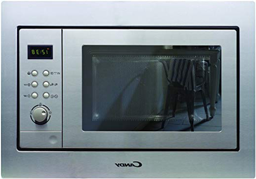 Candy MIC201EX Microondas integrable con grill y marco, Capacidad 20L, Plato giratorio 24,5cm, Potencia 800W-1000W, 8 Programas, Display Digital, Acero inoxidable antihuellas, 230 W, 20 litros, Gris