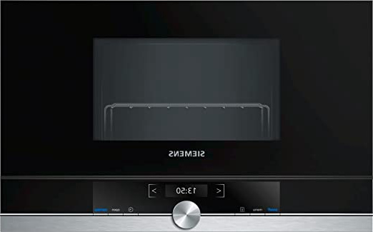 Siemens BE634LGS1 iQ700 - Microondas integrable / encastre sin marco con grill, 21 L, 900 W / 1300 W, color negro con acero inoxidable