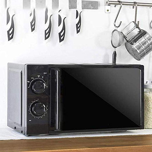Cecotec Microondas AllBlack. Capacidad de 20l, 700 W de Potencia, 6 Niveles Funcionamiento, Temporizador 30 min, Modo Descongelar, Acabado Negro
