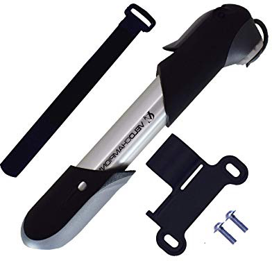 Mini bomba de bicicleta VeloChampion Alloy 7 - Se adapta a Presta & Schrader (válvula reversible) con una presión máxima de 100 PSI / 6.9 bar - Portátil, compacto, duradero y rápido y fácil de usar (Bomba)