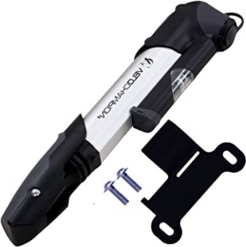 VeloChampion Bomba de Bicicleta Alloy 9 con manómetro y Parches de reparación de pinchazos. Presta/Schrader 8.3 Bar (120 PSI): portátil, Compacto, Duradero, rápido y fácil de Usar