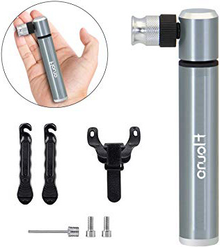 Flauno Mini Bomba para Bicicleta Portátil, Se Adapta a Presta y Schrader, para Bicicletas de montaña, Carretera, BMX y Pelotas, con Aguja Bomba de Bola y Palanca de Neumáticos
