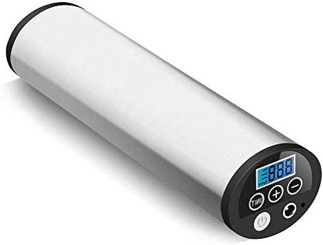 GHB Mini Compresor de Aire Inflador Eléctrico Bomba Eléctrica Portátil 150 PSI Recargable con Pantalla LCD - Color Plateado