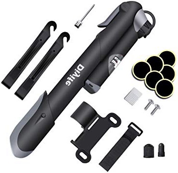 







Bomba Para Bicicleta Con Manómetro, [120 PSI] Diyife Mini Bomba De Bicicleta [Set Completo Perfecto], Con Aguja, Kit De Parche, Tapas De VáLvulas Y Montura De Marco Para Presta Y Schrader






