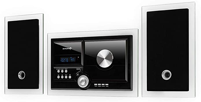 auna Stereosonic Stereo System - Minicadena estéreo , Equipo de música , Reproductor de CD , Puerto USB , Interfaz Bluetooth , AUX , Instalación en Pared , Mando a Distancia , Compacto , Negro
