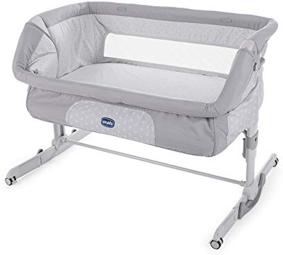 Chicco Next2Me Dream - Cuna de colecho con anclaje a cama, balancín y 11 alturas, Gris (Luna)
