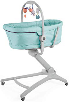 Chicco Baby Hug 4en1 Sistema Multifunción: Moisés, Hamaca, Trona y Silla, Regulable en Altura, Color Azul Turquesa (Aquarelle)