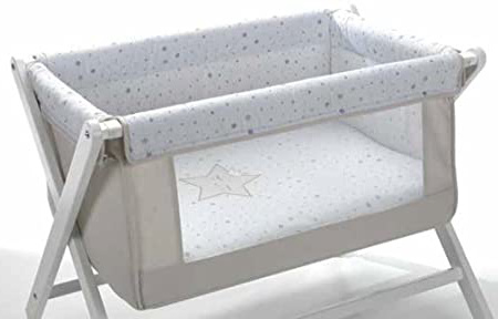 VESTIDURA PARA MINICUNA ACOLCHADA CON VENTANA ESTRELLA DORMILONA BEIGE